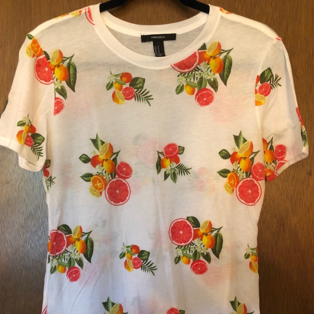 Forever 21 Cropped Print Tee